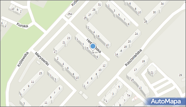 Wrocław, Hetmańska, 7, mapa Wrocławia