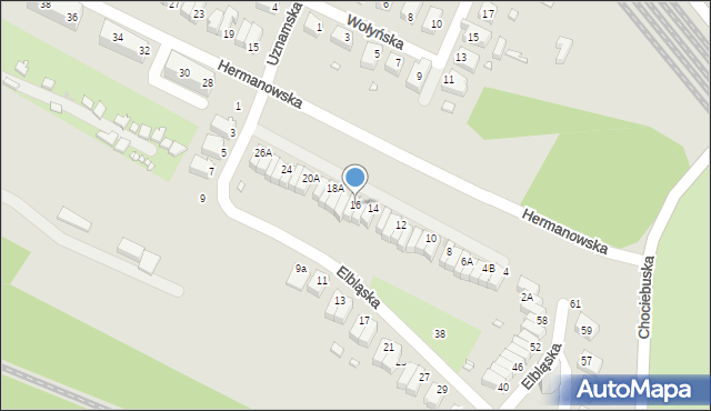 Wrocław, Hermanowska, 16, mapa Wrocławia