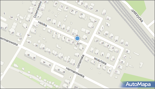 Wrocław, Helska, 15, mapa Wrocławia