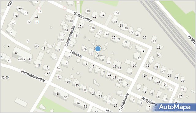 Wrocław, Helska, 6, mapa Wrocławia