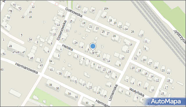 Wrocław, Helska, 8, mapa Wrocławia