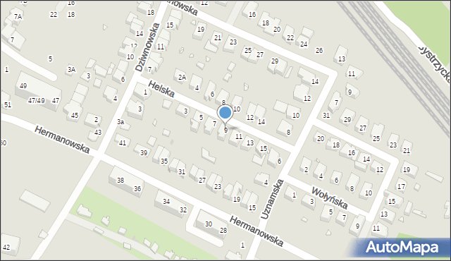 Wrocław, Helska, 9, mapa Wrocławia