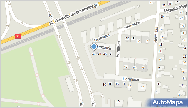 Zabrze, Hermisza Karola, 4C, mapa Zabrza