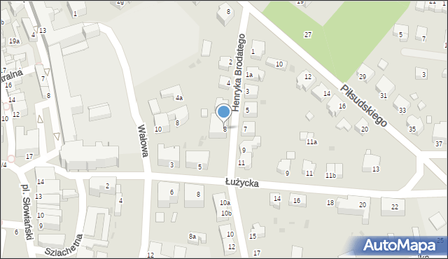 Żagań, Henryka Brodatego, 8, mapa Żagań