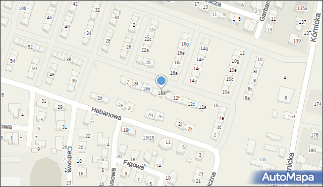 Zalasewo, Hebanowa, 18a, mapa Zalasewo