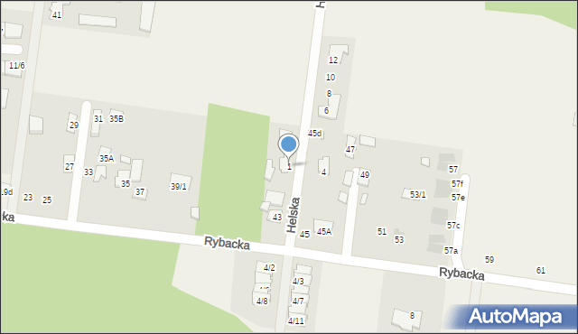 Zaścianki, Helska, 1, mapa Zaścianki