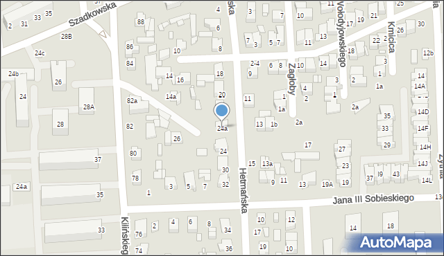 Zduńska Wola, Hetmańska, 24a, mapa Zduńska Wola