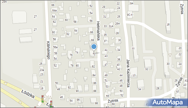 Zduńska Wola, Hetmańska, 72, mapa Zduńska Wola