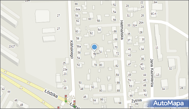 Zduńska Wola, Hetmańska, 76, mapa Zduńska Wola