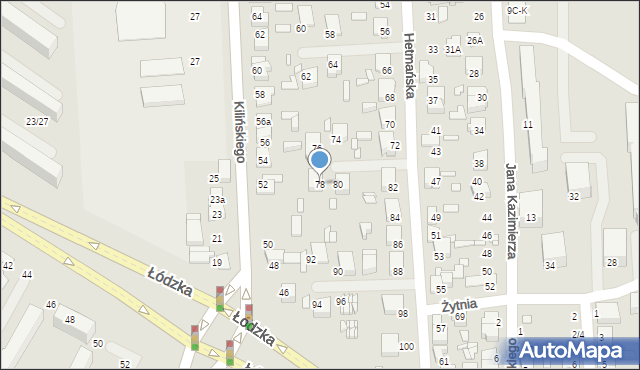 Zduńska Wola, Hetmańska, 78, mapa Zduńska Wola