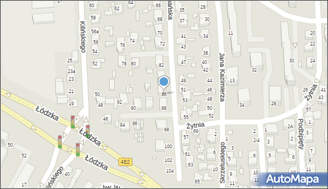 Zduńska Wola, Hetmańska, 86, mapa Zduńska Wola