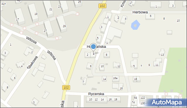 Zieleniewo, Hetmańska, 4, mapa Zieleniewo