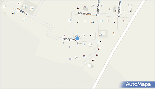 Baranowo, Hiacyntowa, 6, mapa Baranowo