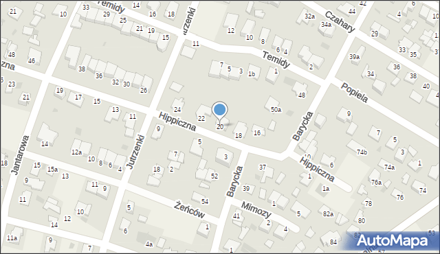 Białe Błota, Hippiczna, 20, mapa Białe Błota