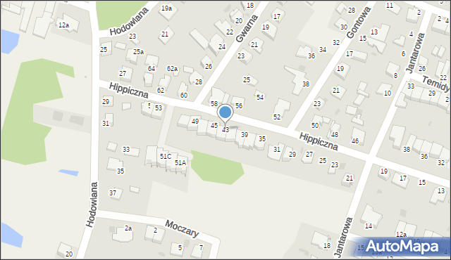 Białe Błota, Hippiczna, 43, mapa Białe Błota