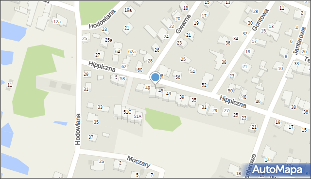 Białe Błota, Hippiczna, 47, mapa Białe Błota