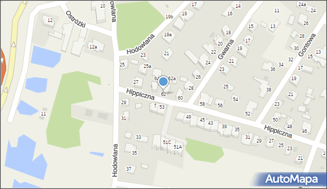Białe Błota, Hippiczna, 62, mapa Białe Błota