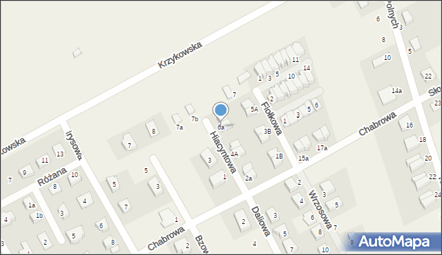 Dobrzykowice, Hiacyntowa, 6a, mapa Dobrzykowice