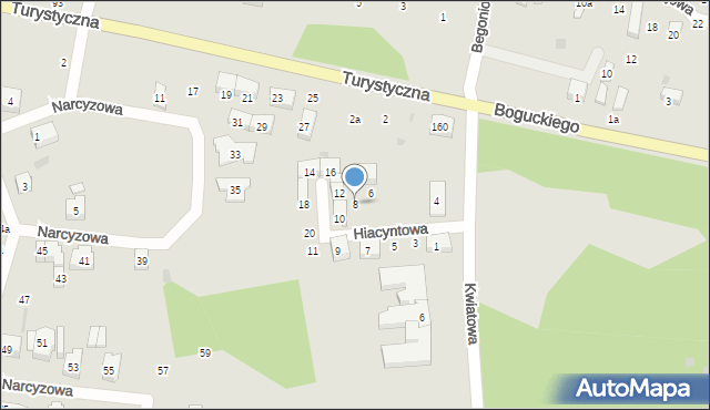 Gdańsk, Hiacyntowa, 8, mapa Gdańska