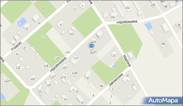 Hipolitów, Hipolitowska, 111, mapa Hipolitów