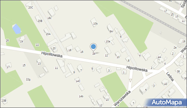Hipolitów, Hipolitowska, 14, mapa Hipolitów