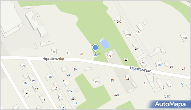 Hipolitów, Hipolitowska, 26, mapa Hipolitów