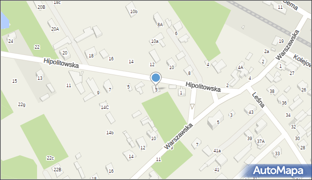 Hipolitów, Hipolitowska, 3, mapa Hipolitów