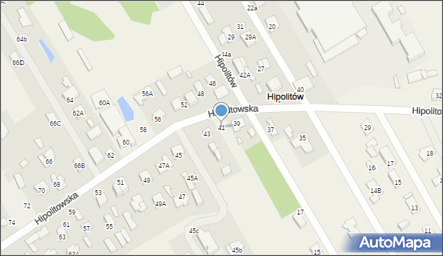Hipolitów, Hipolitowska, 41, mapa Hipolitów