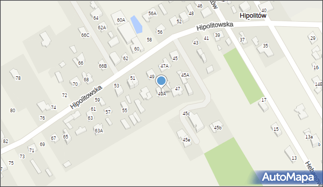 Hipolitów, Hipolitowska, 49A, mapa Hipolitów