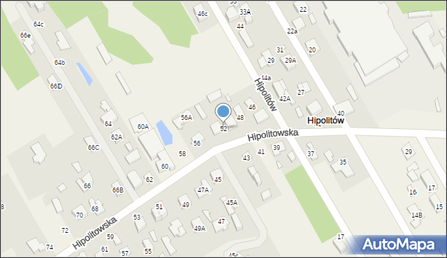 Hipolitów, Hipolitowska, 52, mapa Hipolitów