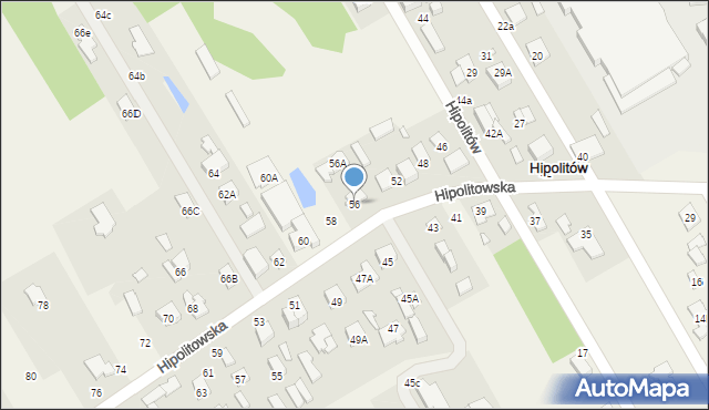 Hipolitów, Hipolitowska, 56, mapa Hipolitów