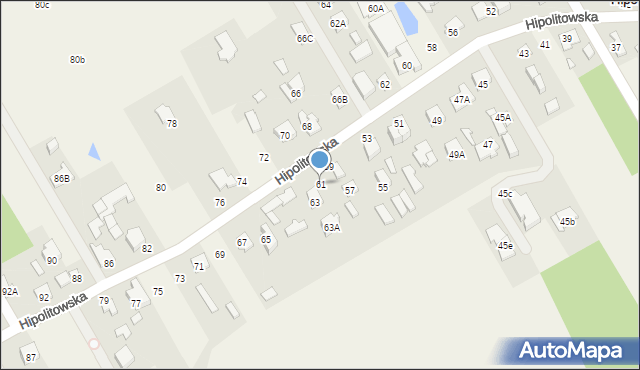 Hipolitów, Hipolitowska, 61, mapa Hipolitów