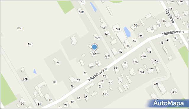 Hipolitów, Hipolitowska, 66, mapa Hipolitów