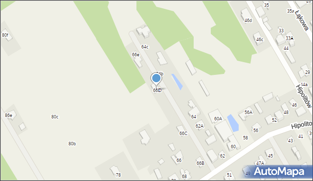 Hipolitów, Hipolitowska, 66D, mapa Hipolitów
