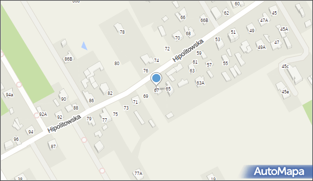 Hipolitów, Hipolitowska, 67, mapa Hipolitów