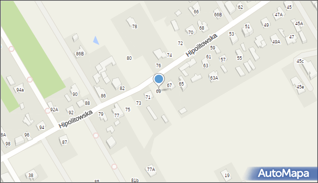 Hipolitów, Hipolitowska, 69, mapa Hipolitów