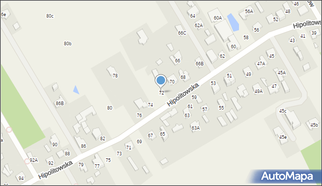 Hipolitów, Hipolitowska, 72, mapa Hipolitów