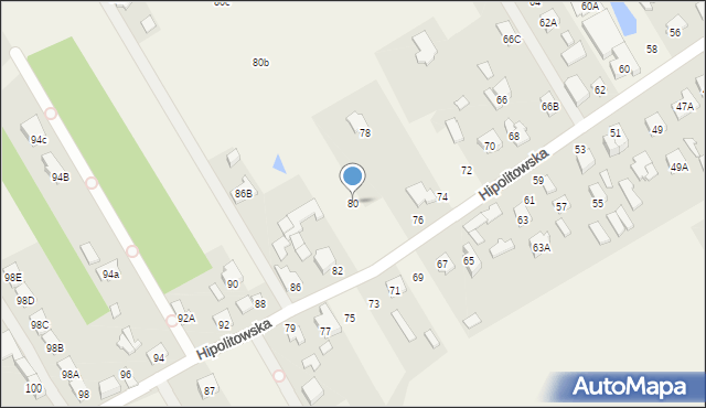 Hipolitów, Hipolitowska, 80, mapa Hipolitów