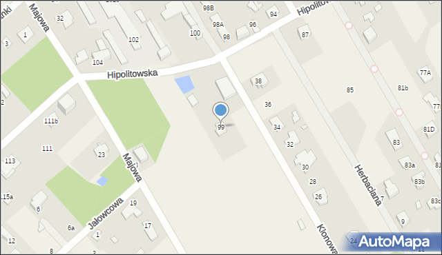Hipolitów, Hipolitowska, 99, mapa Hipolitów