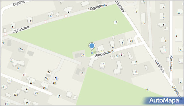 Jakubowice Konińskie, Hiacyntowa, 8, mapa Jakubowice Konińskie