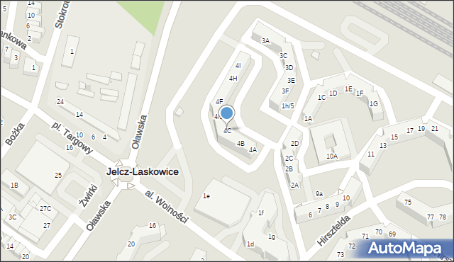 Jelcz-Laskowice, Hirszfelda Ludwika, 4C, mapa Jelcz-Laskowice