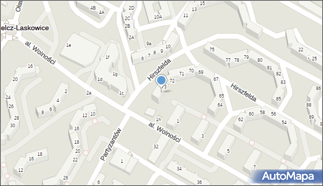 Jelcz-Laskowice, Hirszfelda Ludwika, 74, mapa Jelcz-Laskowice