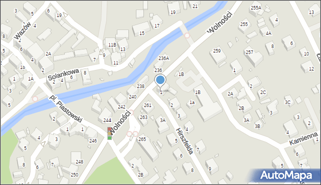 Jelenia Góra, Hirszfelda Ludwika, 1, mapa Jelenia Góra