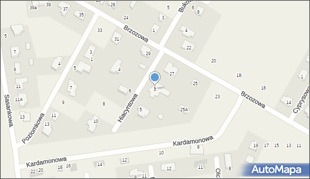 Kalinówka, Hiacyntowa, 3, mapa Kalinówka