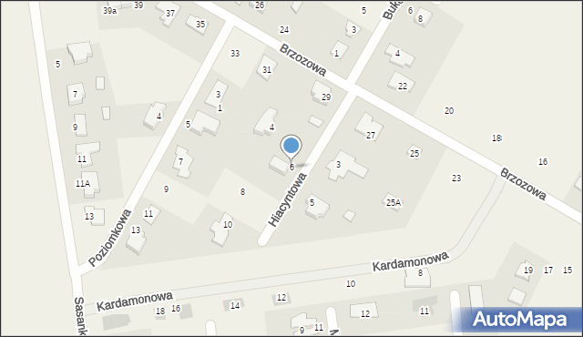 Kalinówka, Hiacyntowa, 6, mapa Kalinówka