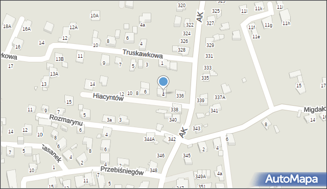 Katowice, Hiacyntów, 4, mapa Katowic