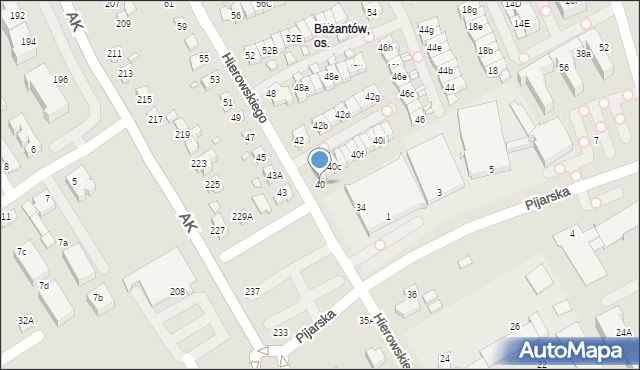 Katowice, Hierowskiego Zdzisława, 40, mapa Katowic