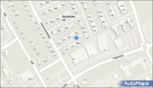 Katowice, Hierowskiego Zdzisława, 40h, mapa Katowic
