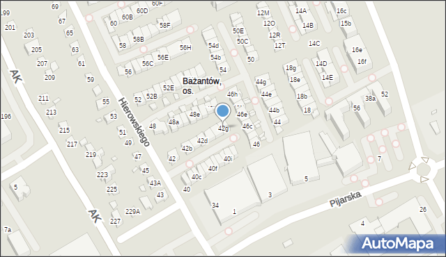Katowice, Hierowskiego Zdzisława, 42g, mapa Katowic