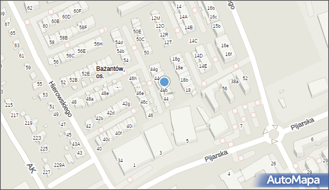 Katowice, Hierowskiego Zdzisława, 44a, mapa Katowic